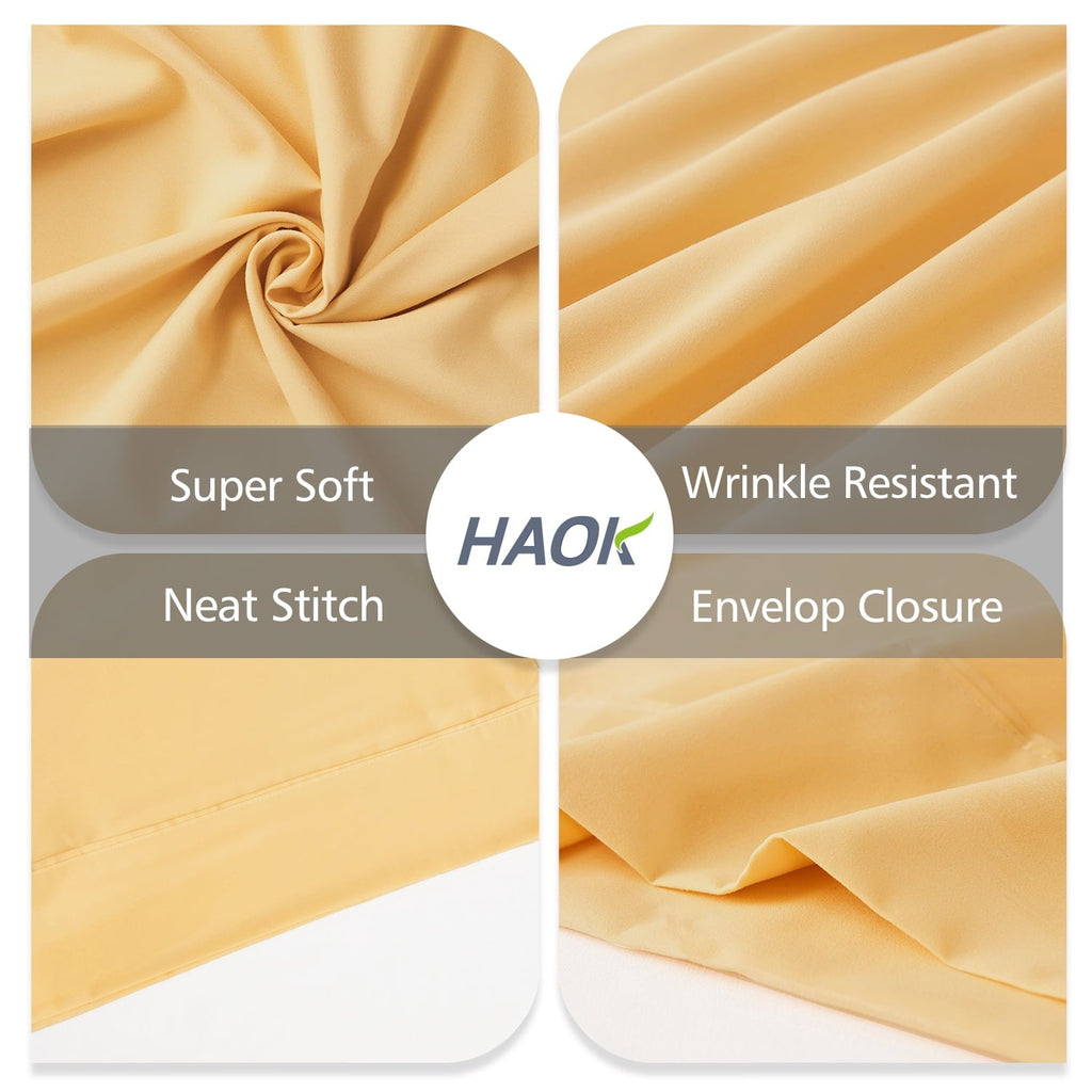 Fluffy Shredded Solid Print Pillow Cases, King, Beige, 2-Pieces - Hotel Quality Plush Sleeping Pillows Detail