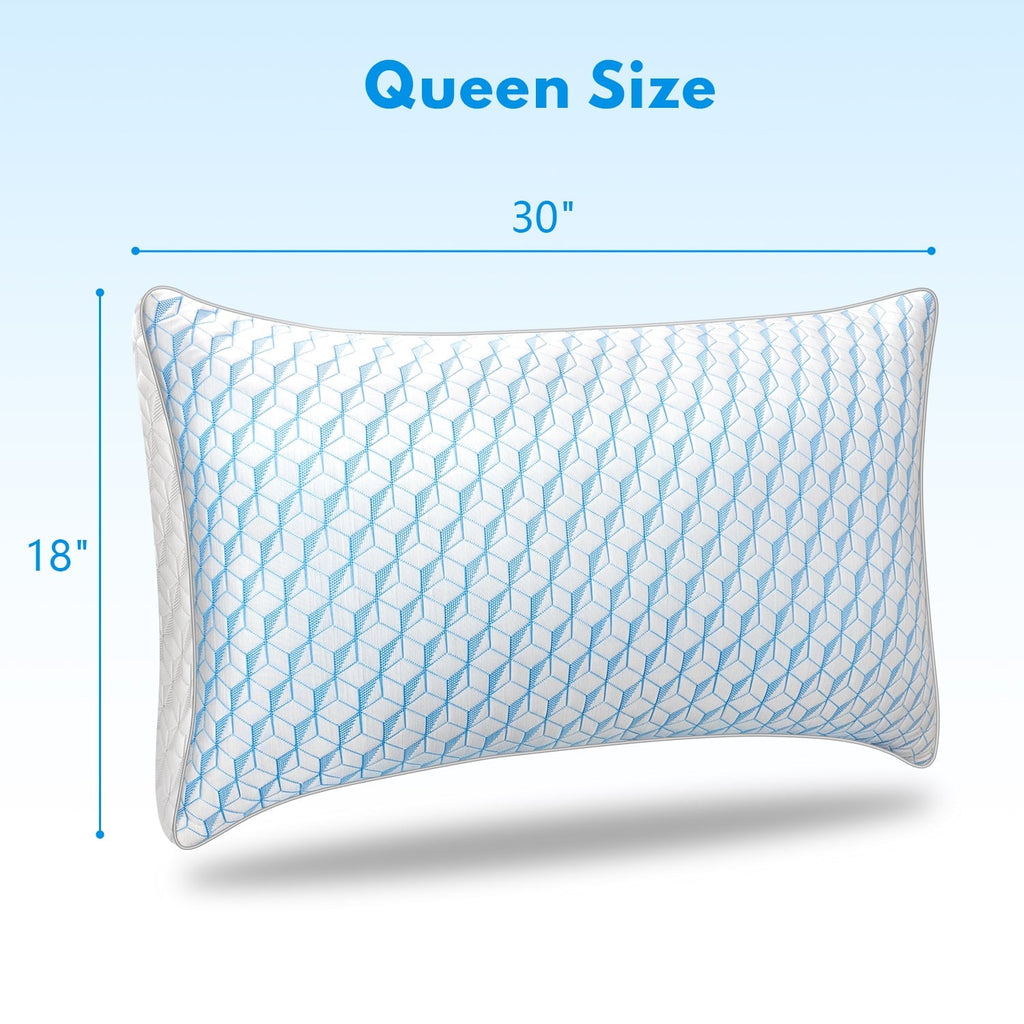 Fluffy Shredded Bed Pillows, Pillows for Bed Queen Size 2 Pack, Premium Down Alternative Luxury Hotel Pillows Set of 2, Cooling Pillo... - Hotel Quality Plush Sleeping Pillows Detail