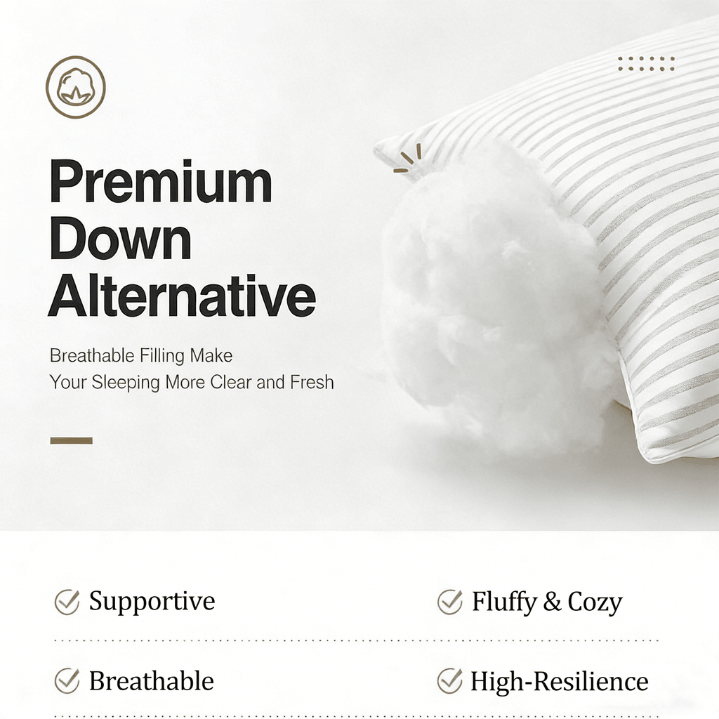Hotel Collection Pillow for Bed Standard Size Set of 2 ,Down Alternative Pillows for Sleeping 20x26inch, Luxury Hotel Pillow for Back,... - Orthopedic Shredded Foam Bed Pillow Set Detail