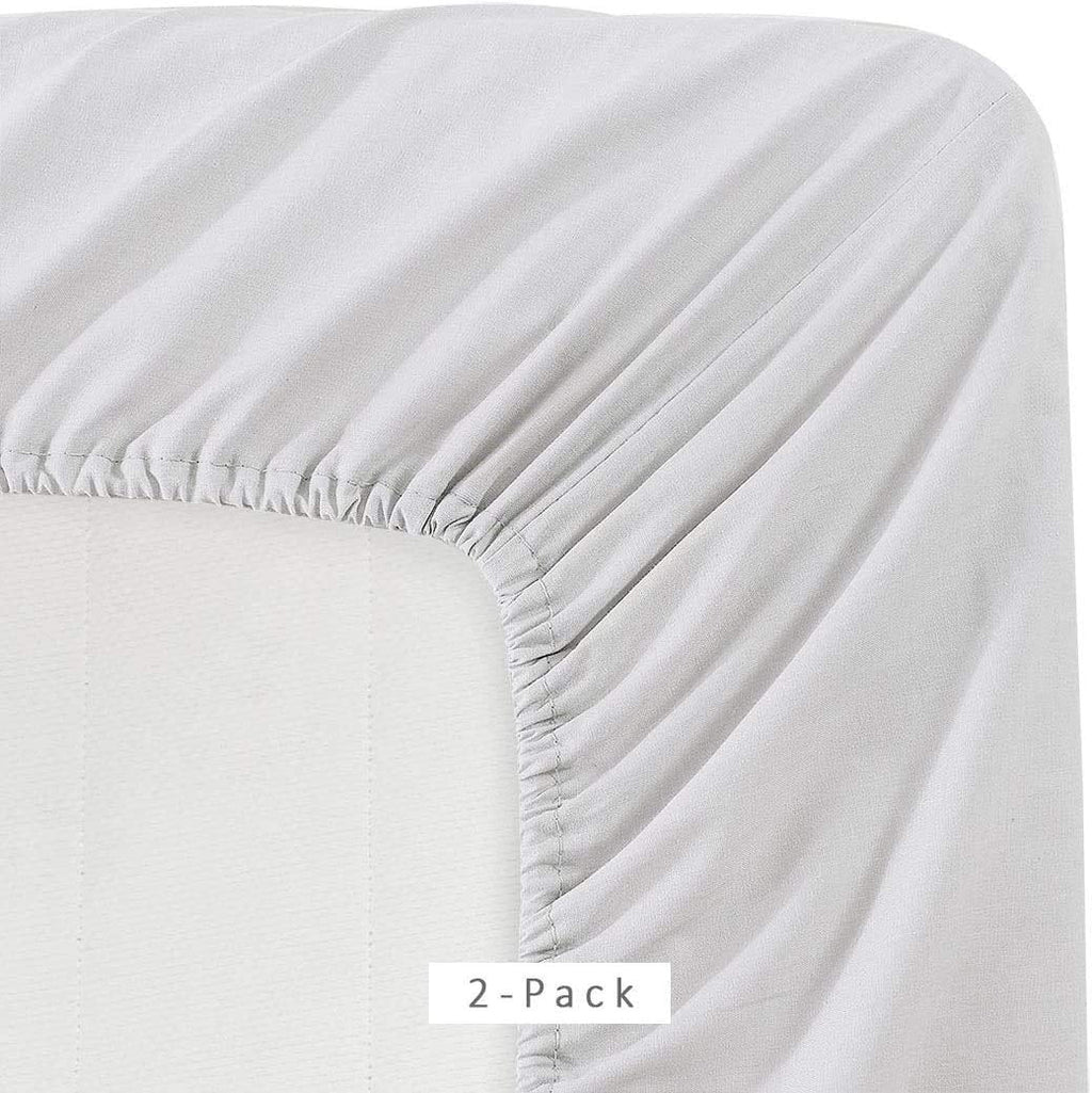 Breathable Luxury 2 Pack Fitted Hospital Bed Sheets with Elastic All Around for a Double Brushed Ultra Soft Breathable 100% Microfiber ... - Luxury Bed Sheet Set with Deep Pockets Detail
