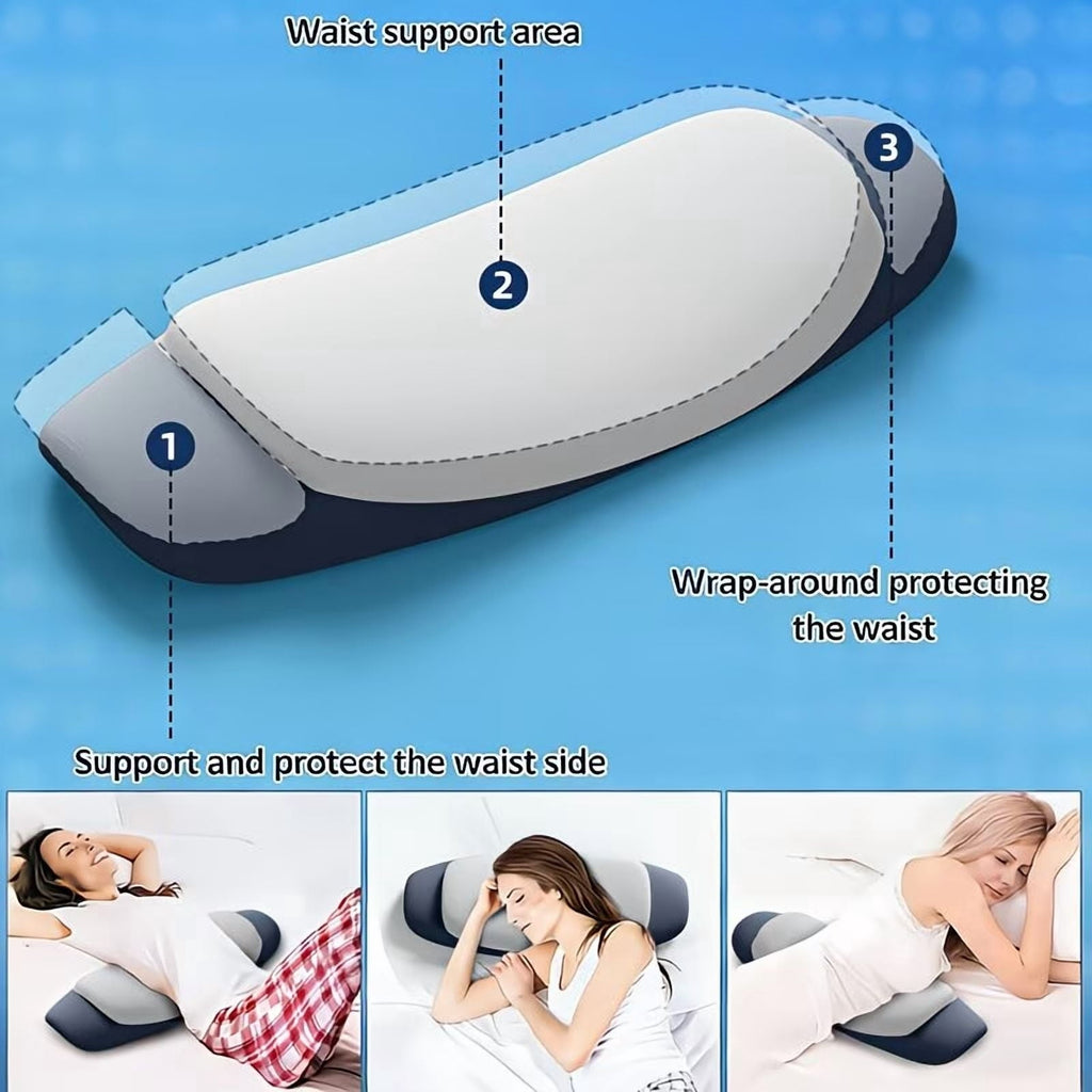 Orthopedic Support Lumbar Support Pillow for Bed, Memory Foam Ergonomic Lower Back Support Waist Pillow for Side Back and Stomach Sleepe... - Hotel Quality Plush Sleeping Pillows Detail