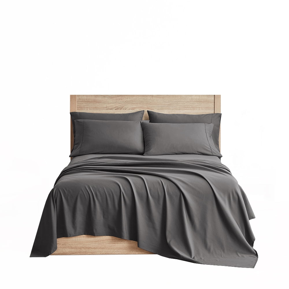 Breathable Luxury So Soft 3-Piece Dark Gray Sheet Set, Twin - Luxury Bed Sheet Set with Deep Pockets Detail