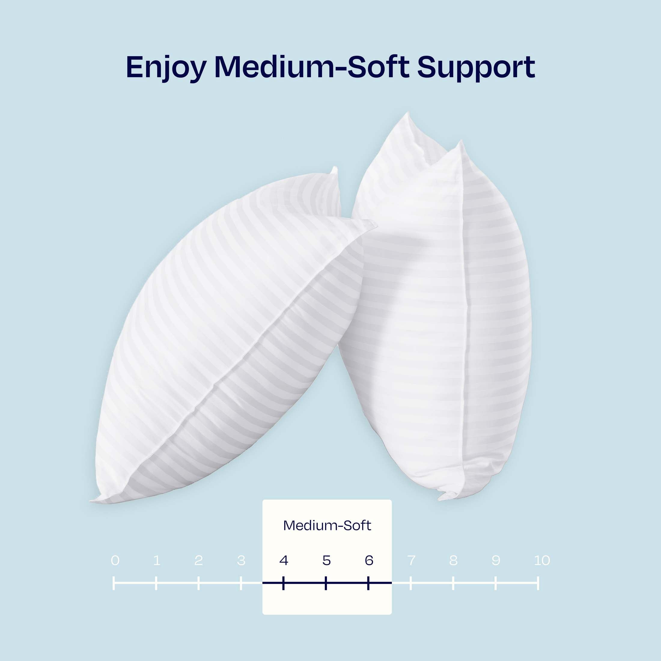 Decorative Plump 2-Pack Comfort Bed Pillows Standard size set of 2 for Sleeping, Pillows, for Back, Stomach or Side Sleepers, 20 x 26 ... - Hotel Quality Plush Sleeping Pillows Detail