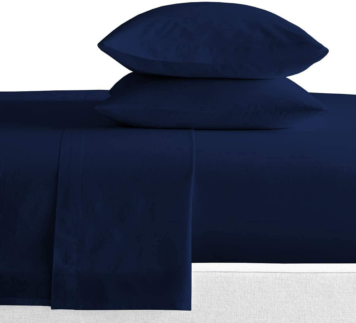 Ultra-Soft Luxury Bed Sheets Set - 800 Thread Count 100% Egyptian Cotton Sheets - 4 Piece Sheet Set Fits Mattress Upto 24 Inch D... - Luxury Bed Sheet Set with Deep Pockets Detail