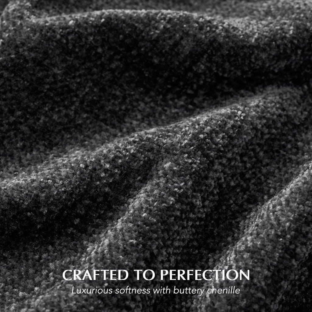 Lightweight Warm Soft Chenille Throw Blanket for Couch, Cozy Plush Fuzzy Decorative Chenille Knit Throw Blanket with Tassels, Lightwei... - Luxury Knitted Decorative Throw Blanket with Fringes Detail