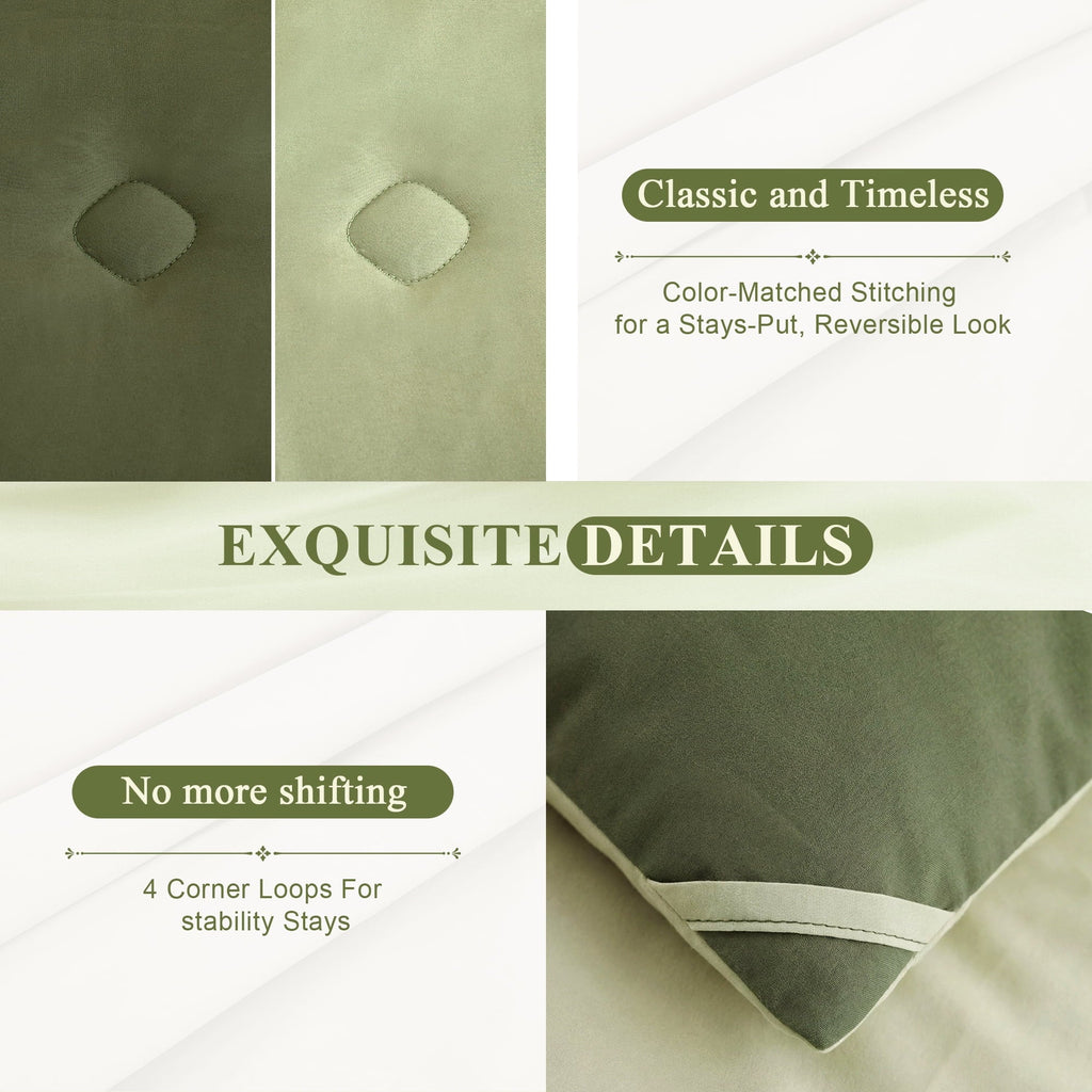 Heavyweight Warmth 7 Pieces Comforter Set Queen，Bed in A bag，All Seasons Bedding sets with Comforter,Fitted Sheet,Flat Sheet,Pillowcases... - Cloud-Like Soft Lightweight Bed Comforter Detail