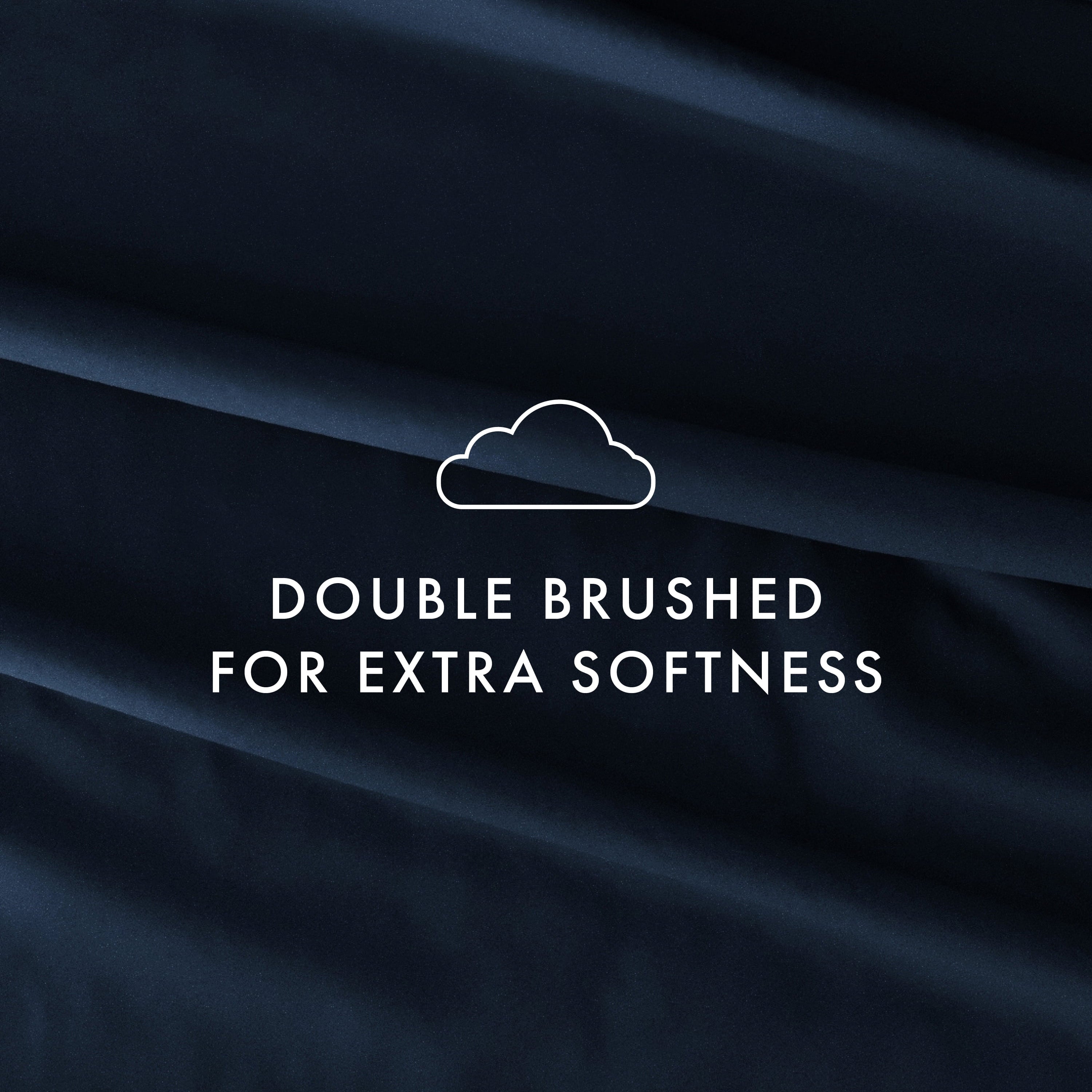 Cooling Sateen 4 Piece Solid Microfiber Bed Sheet Set, Navy, Queen - Breathable Egyptian Cotton Flat & Fitted Sheets Detail