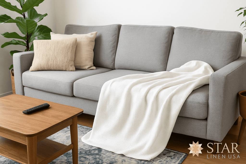 Lightweight Warm Hospital Thermal Blanket Throw Snag Free | 100% Cotton | Twin 66"x90" | White (1) - Cozy Fleece Throw Blanket for Couch & Bed Detail