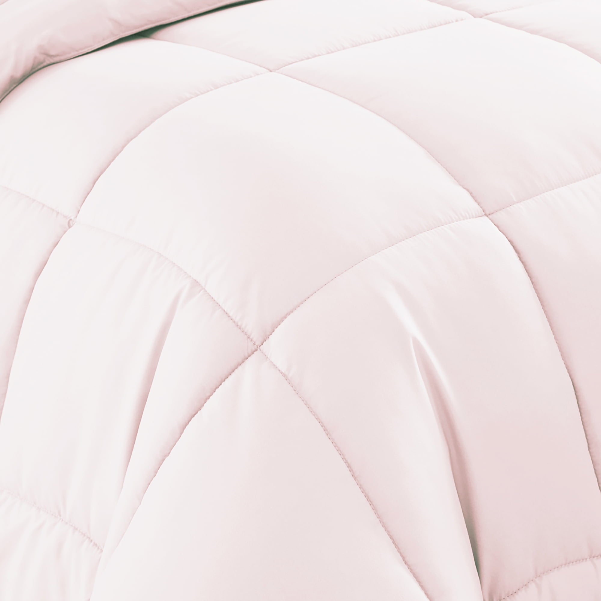 Heavyweight Warmth Supreme 7 Piece Bed-In-A-Bag All Season Solid Comforter & Sheet Set, Full, Pale Pink - Hypoallergenic Ultra-Fluffy Quilt for Winter Detail