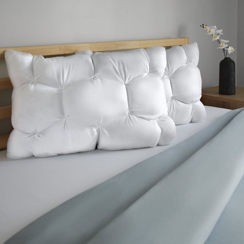 Fluffy Shredded Down Alternative Cloud Luxe Bed Pillows, Standard/Queen - Adaptive Huggable Core (2 Pack) - Decorative Throw Pillow Cushion for Sofa & Bed Detail