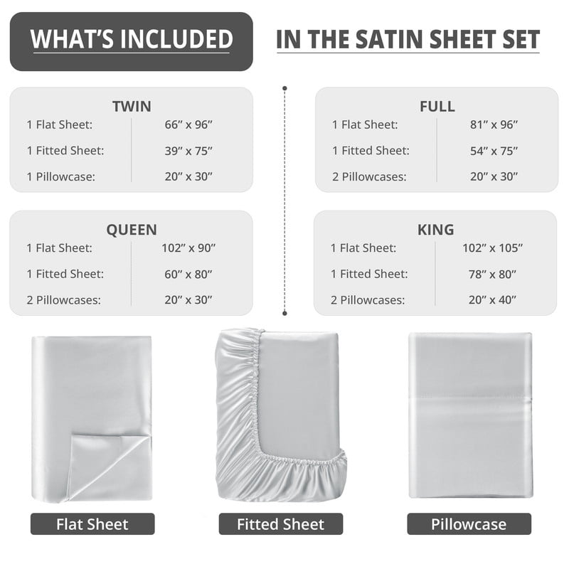 Premium Egyptian Cotton Lux Decor Luxury Satin Sheets King Size - 4 Piece Cooling Bed Sheet Set, Silky Soft & Smooth, Deep Pockets up to 15",... - Breathable Egyptian Cotton Flat & Fitted Sheets Detail