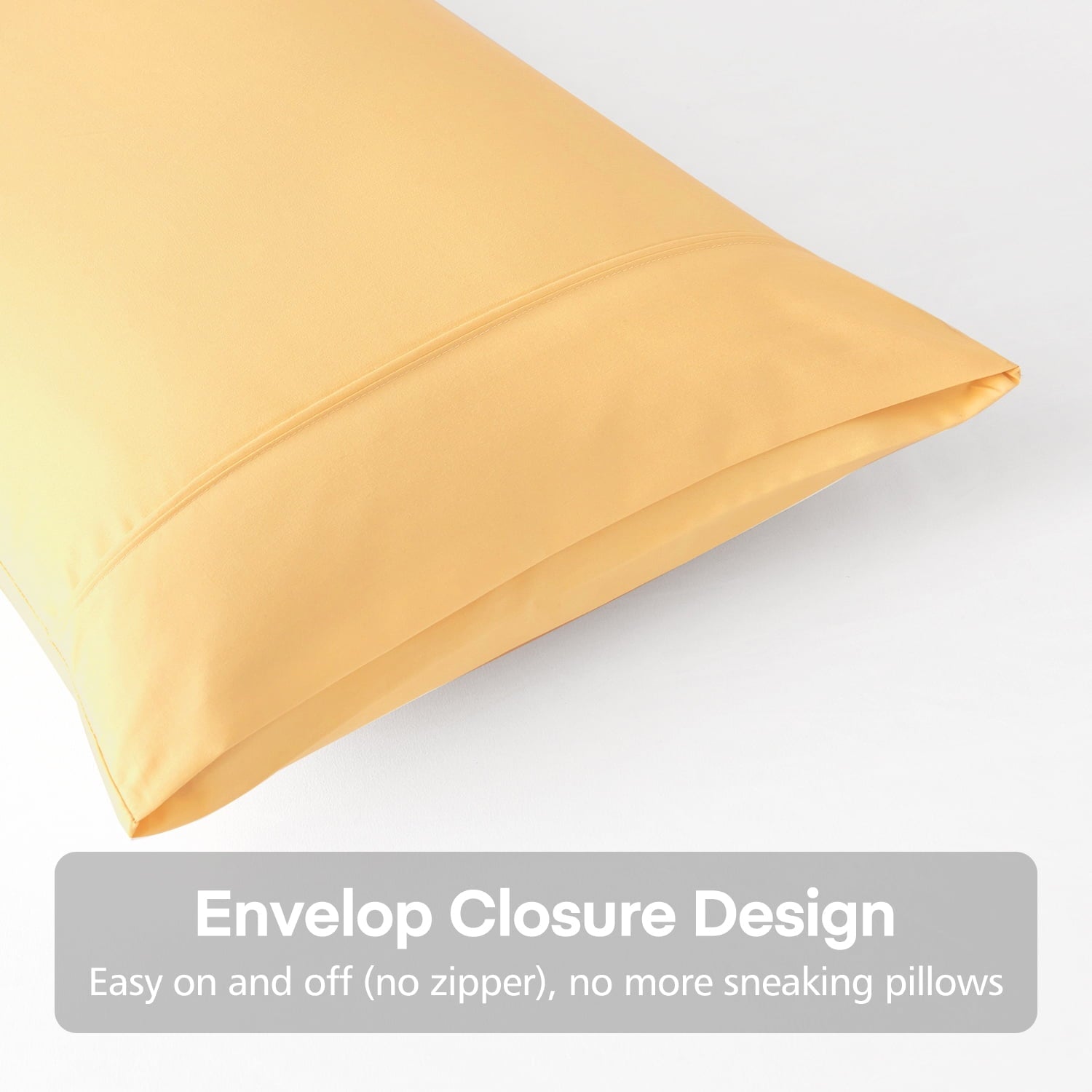Fluffy Shredded Solid Print Pillow Cases, King, Beige, 2-Pieces - Hotel Quality Plush Sleeping Pillows Detail