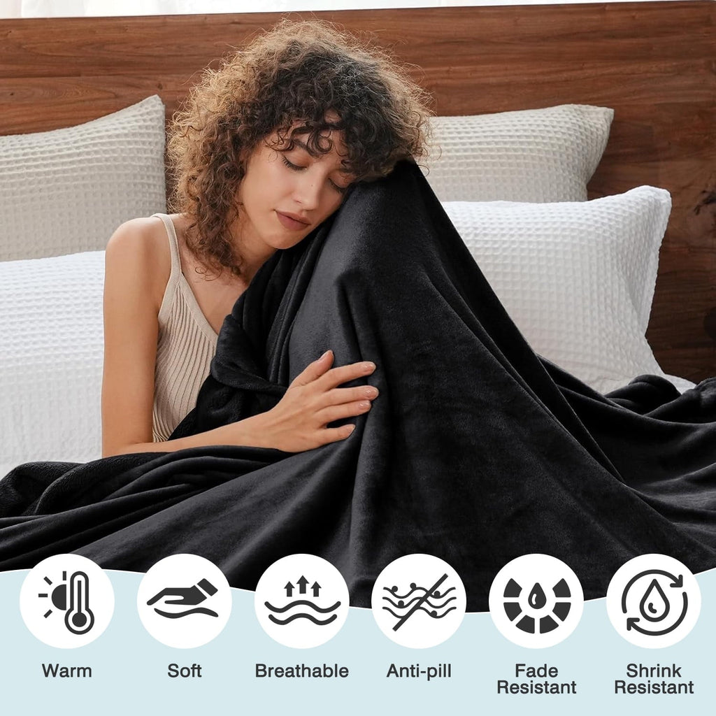 Lightweight Warm Throw Size Blanket, Luxury Plush Cozy Fuzzy Fleece Blanket, Super Soft Warm Big Lightweight Throw Blanket All Seasons... - Luxury Knitted Decorative Throw Blanket with Fringes Detail