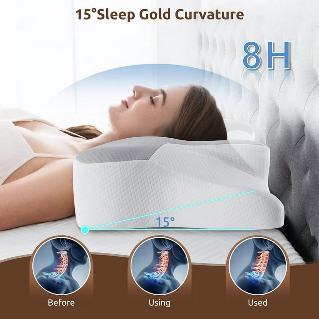 Hotel Collection Cervical Pillow for Sleeping Memory Foam Neck Pain Relief Contour Orthopedic Ergonomic Pillows for Women Side Sleeper... - Decorative Throw Pillow Cushion for Sofa & Bed Detail