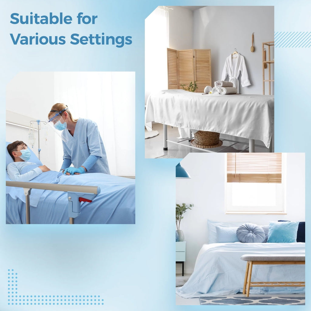 Breathable Luxury 6 Pcs Hospital Bed Sheets Set, Includes 2 Fitted Sheet 84x36x14", 2 Flat Sheets 104x59", 2 Pillowcases 19x29", Soft B... - Cooling Hotel Quality Bedding Sheets and Pillowcases Detail