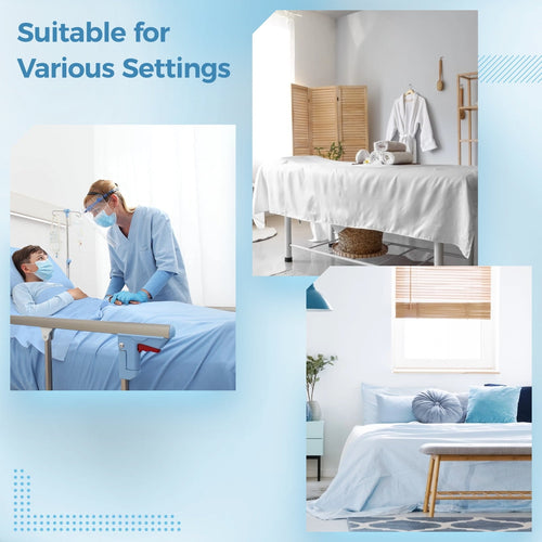 Breathable Luxury 6 Pcs Hospital Bed Sheets Set, Includes 2 Fitted Sheet 84x36x14", 2 Flat Sheets 104x59", 2 Pillowcases 19x29", Soft B... - Cooling Hotel Quality Bedding Sheets and Pillowcases Detail