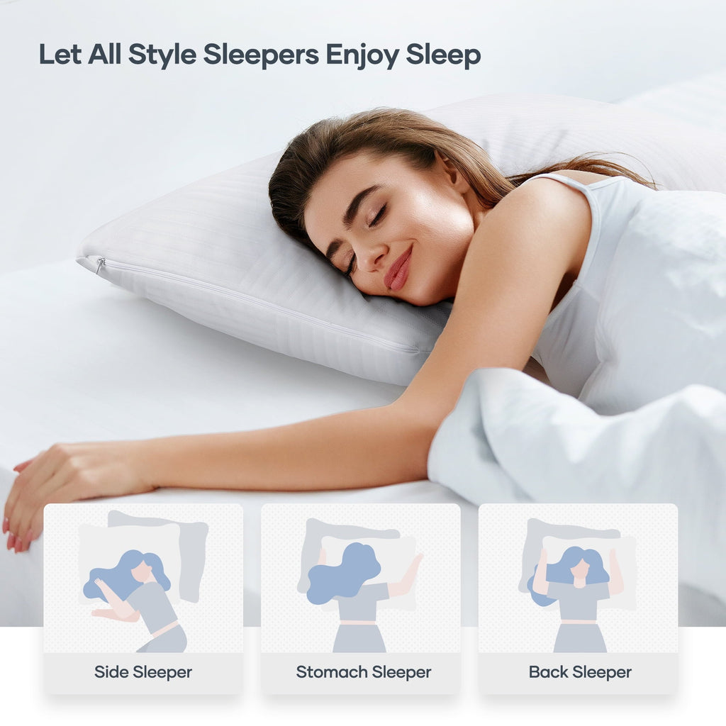Ergonomic Memory Foam Shredded Memory Foam Pillow 2 Pack Pillow for Bed, Side, Back and Stomach Sleepers, CertiPUR-US Certified 28"x20" - Ergonomic Memory Foam Pillow for Neck Pain Support Detail