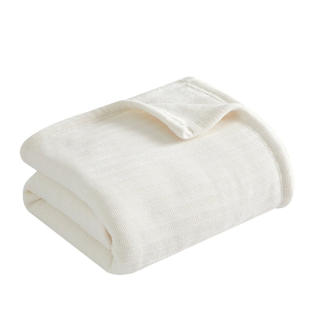 Decorative Knitted Cozy Chenille Reverse to Plush Soft Couch Throw, Vanilla Dream, Standard Size - Luxury Knitted Decorative Throw Blanket with Fringes Detail