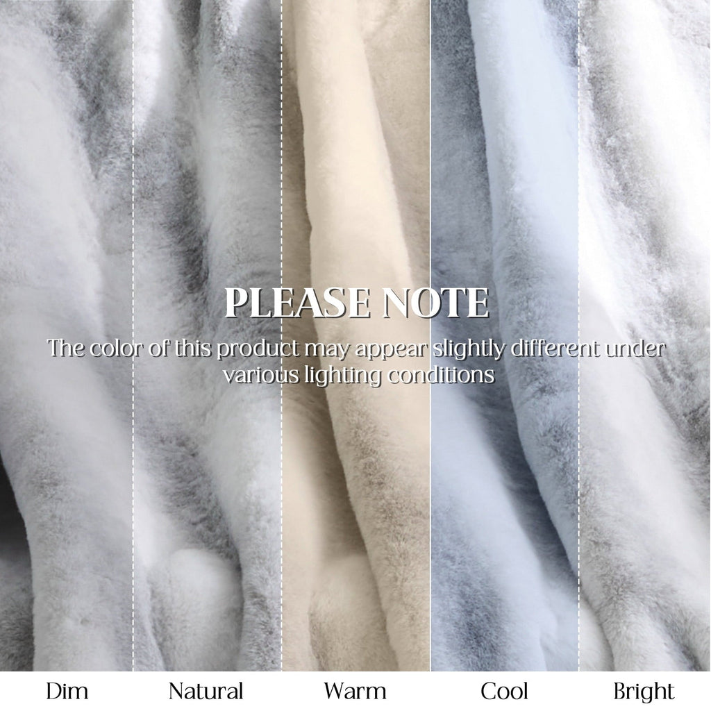 Super Soft Flannel Luxury Faux Fur Throw Blanket for Bed Super Thick Warm Fuzzy Blankets for Bedroom Living Room, 60" x 80", White - Lightweight Plush Warm Blanket for All Seasons Detail