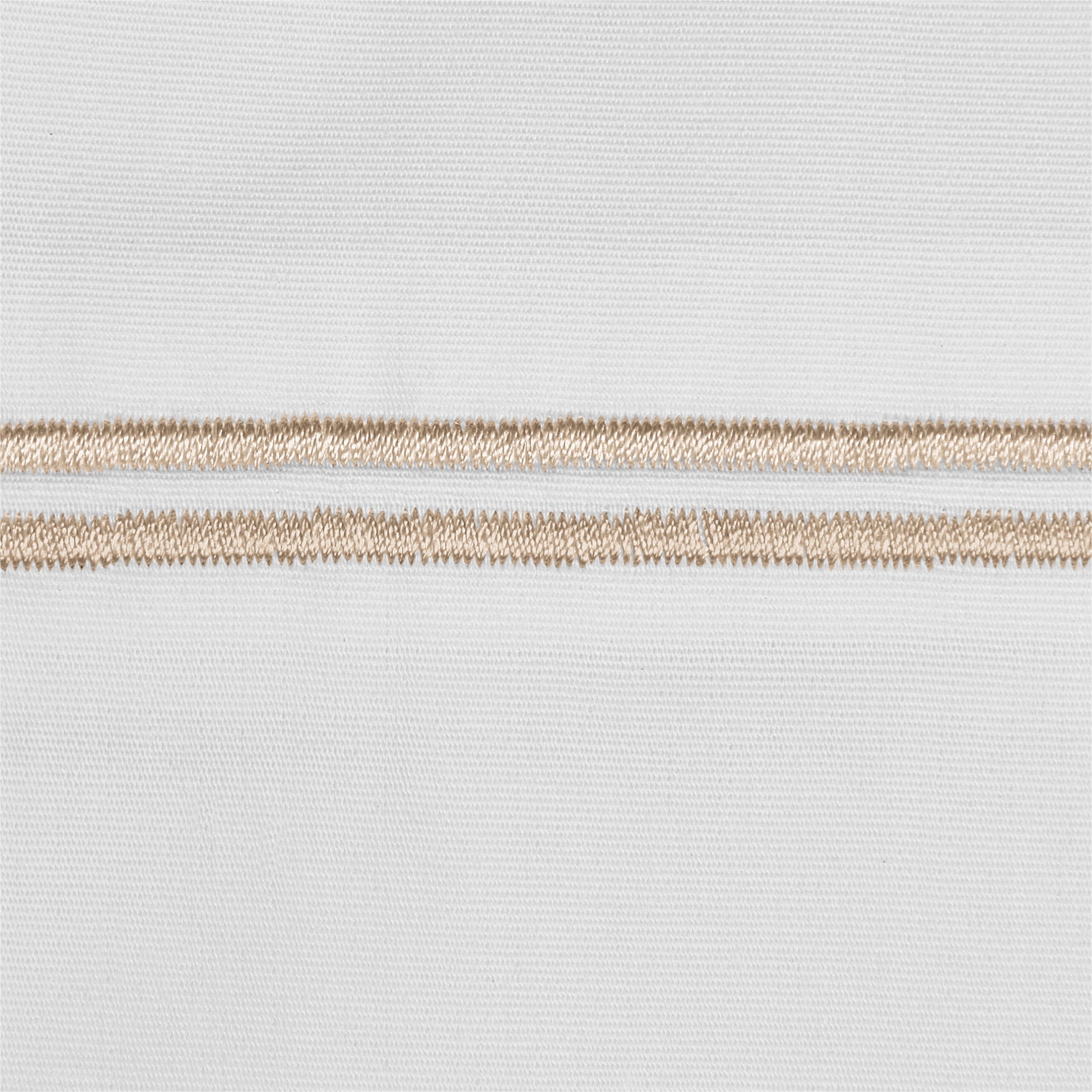 Premium Egyptian Cotton 4-Piece 300 Thread Count White Pima Cotton Bed Sheet Set with Tan Hem, Full , Adult/Teen - Luxury Bed Sheet Set with Deep Pockets Detail