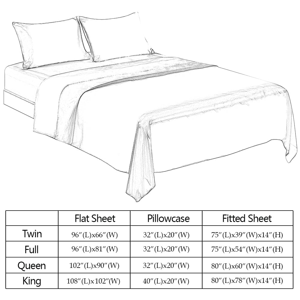 Ultra-Soft Twin Silk Gray Bed Sheet Set Deep Pocket Bed Flat Fitted Sheet, 3-Pieces - Breathable Egyptian Cotton Flat & Fitted Sheets Detail
