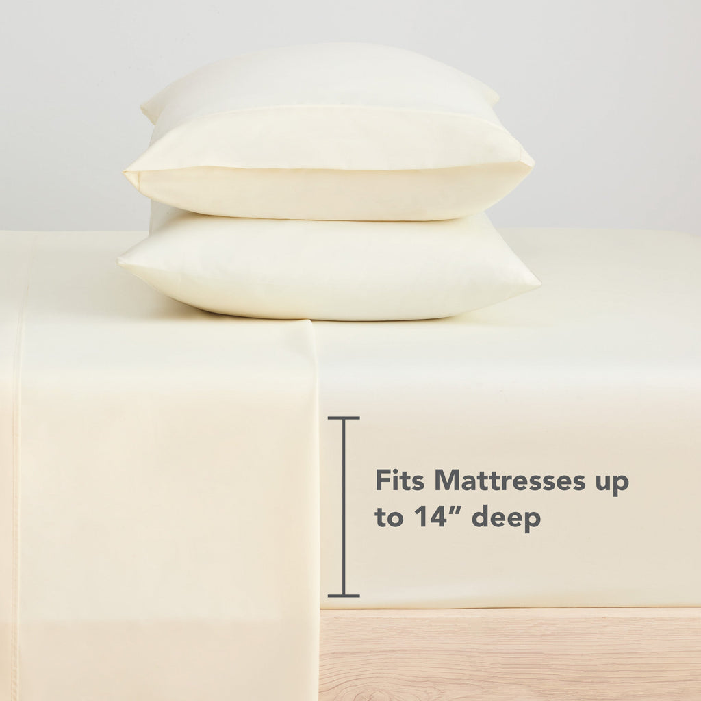 Ultra-Soft Brushed Microfiber Fitted Sheets - Bedding Essentials - Full - (6 Pack) Ivory - Cooling Hotel Quality Bedding Sheets and Pillowcases Detail