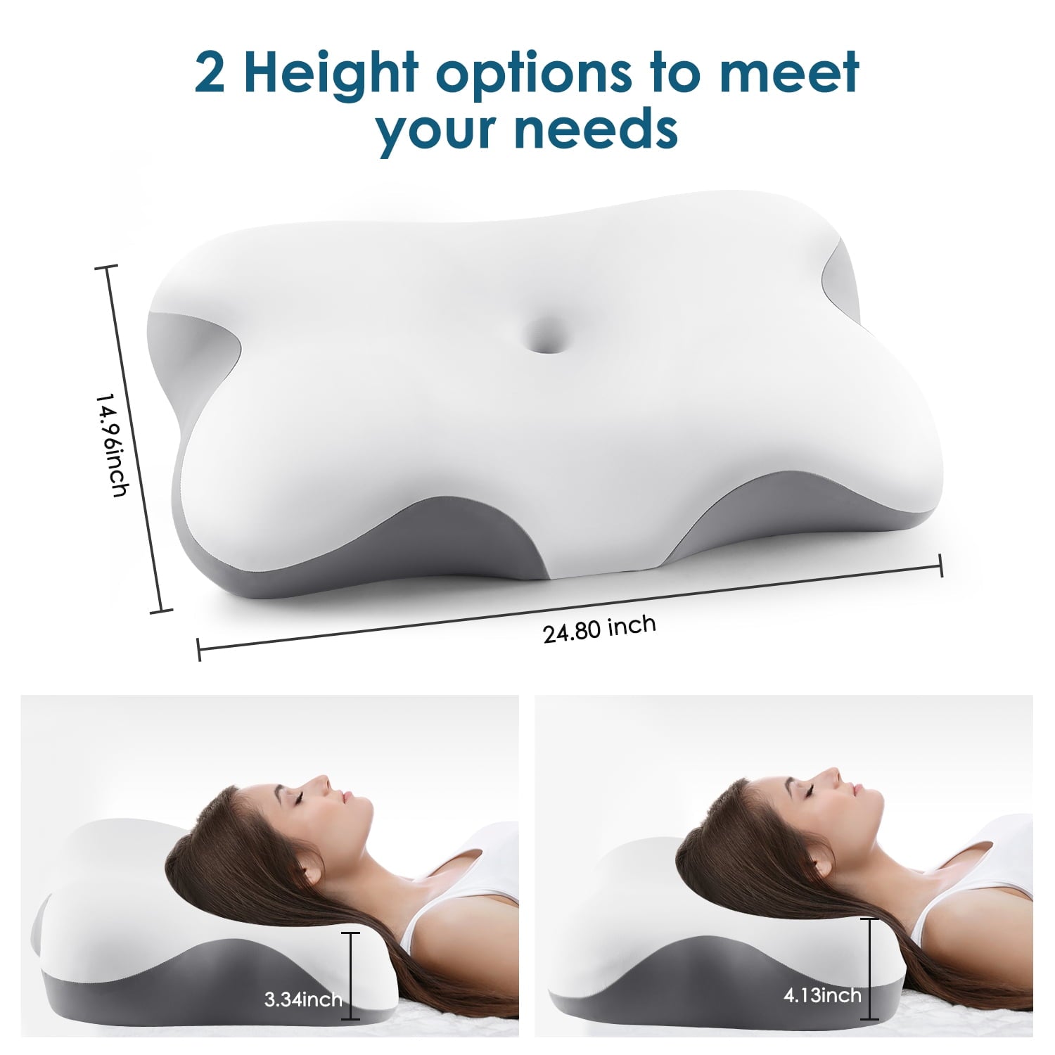 Fluffy Shredded Memory Foam Bed Pillow for Pain Relief,Ergonomic Memory Foam Pillows for Sleeping for Side Back Stomach&Sleepers with... - Hotel Quality Plush Sleeping Pillows Detail
