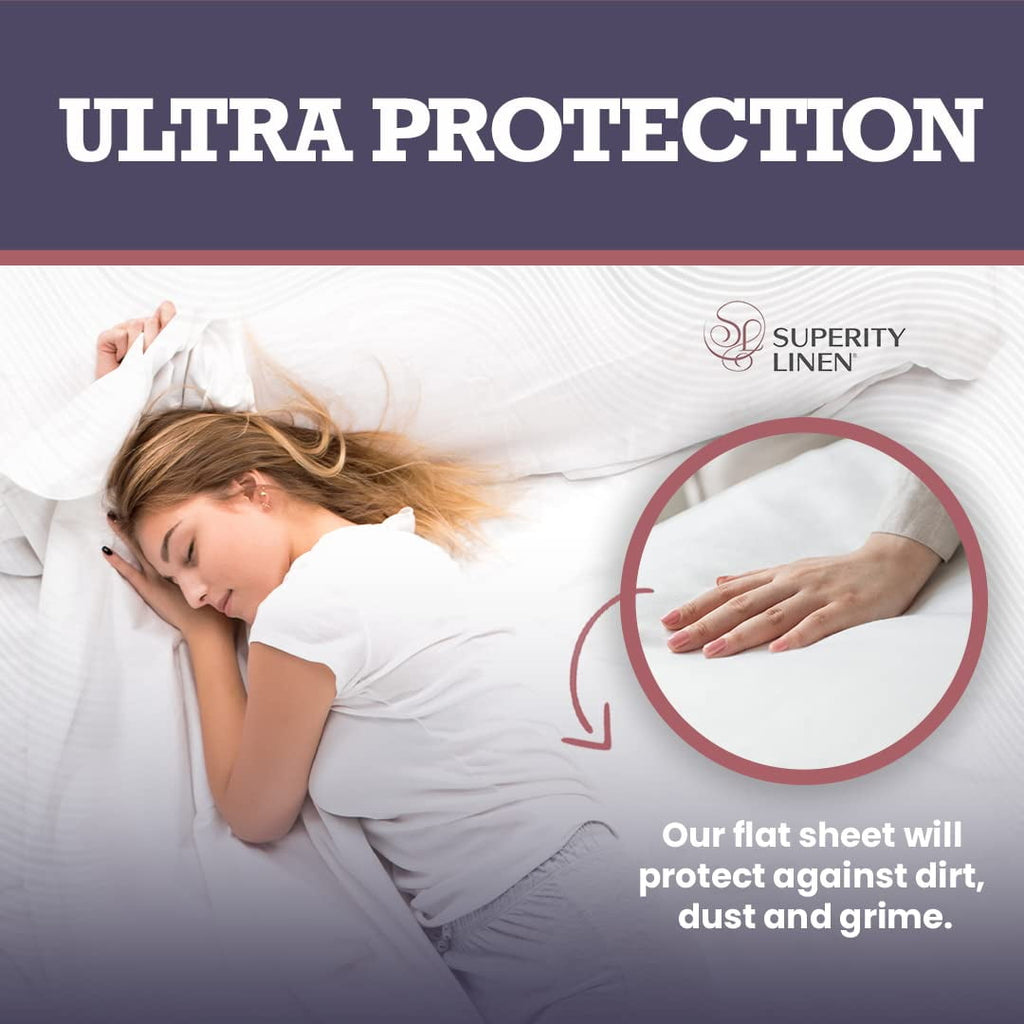 Premium Egyptian Cotton Oversized King Size Flat Sheet for Bed - 100% Cotton - Durable and Comfortable with 200 Thread Count - Soft, Breathea... - Cooling Hotel Quality Bedding Sheets and Pillowcases Detail