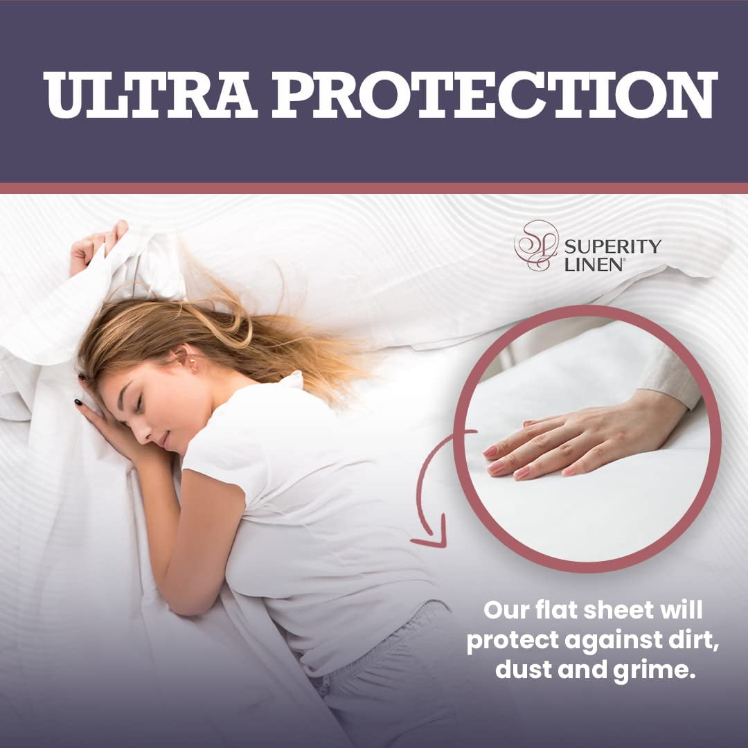Premium Egyptian Cotton Oversized King Size Flat Sheet for Bed - 100% Cotton - Durable and Comfortable with 200 Thread Count - Soft, Breathea... - Cooling Hotel Quality Bedding Sheets and Pillowcases Detail