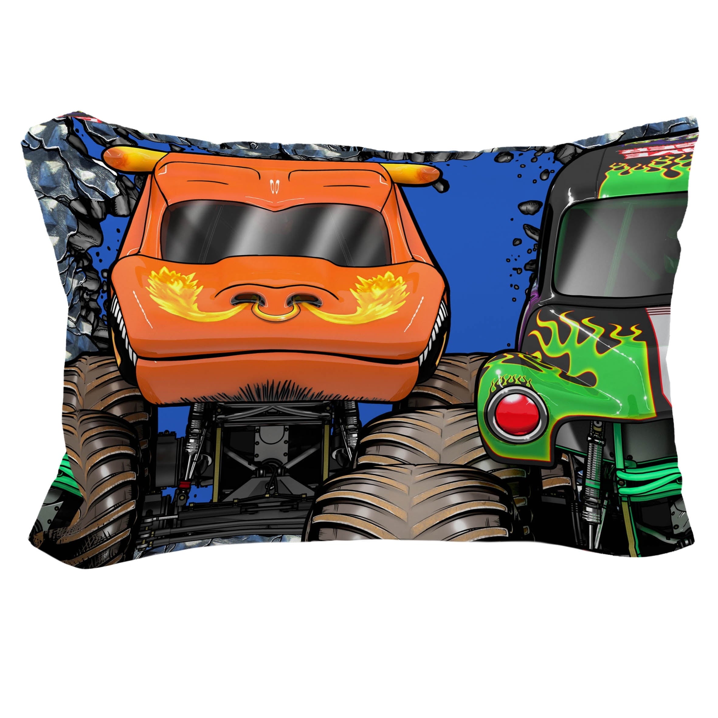 All-Season Monster Jam Smash & Mash Kids Multicolor 2 Piece Reversible Comforter and Pillowcase Bedding Set, Twin/Full - Hypoallergenic Ultra-Fluffy Quilt for Winter Detail