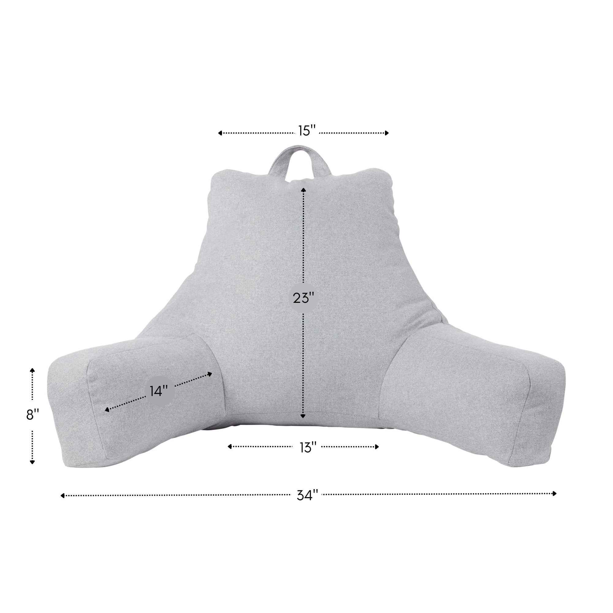 Orthopedic Support Jumbo Cement Gray Polyester Bed Rest Pillow - Hotel Quality Plush Sleeping Pillows Detail