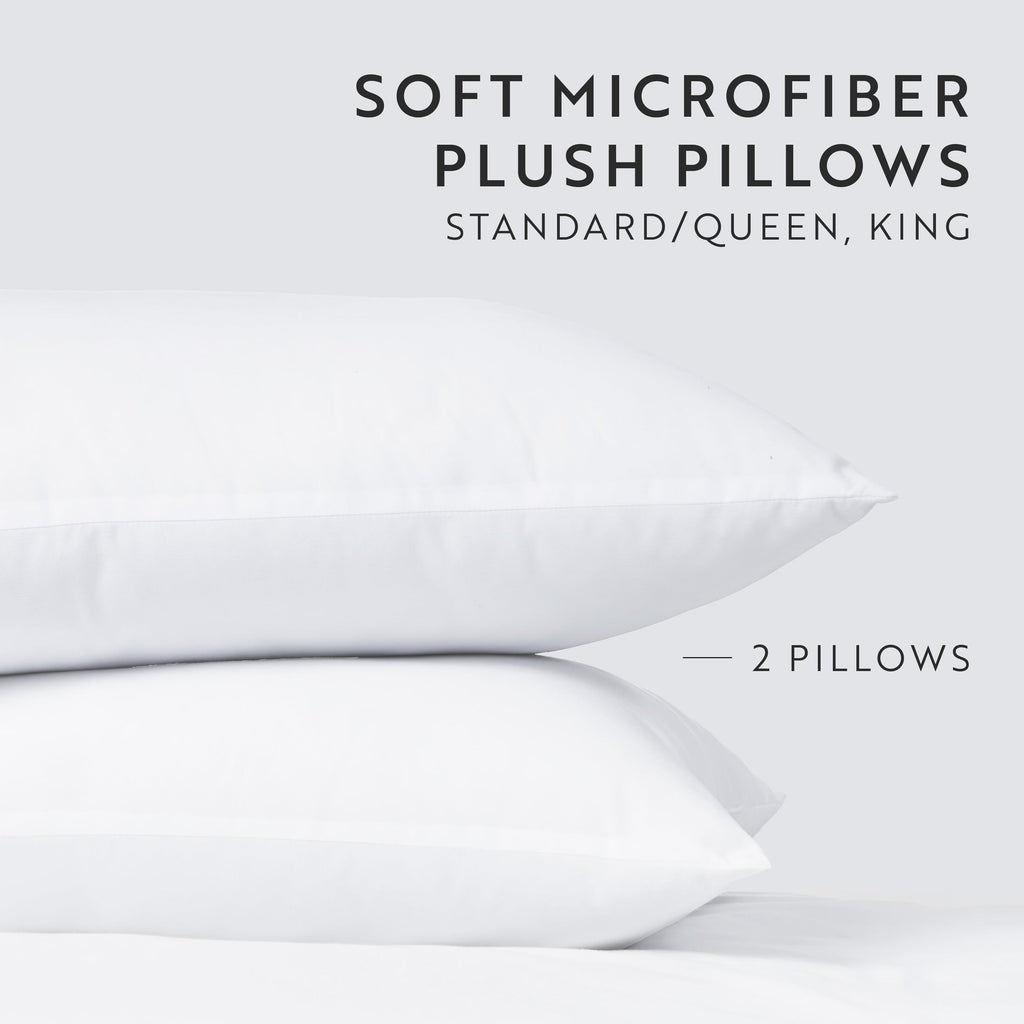 Fluffy Shredded Plush Bed Pillows 2-Pack For All Sleep Styles - Back, Side and Stomach Sleepers - in King Size - Decorative Throw Pillow Cushion for Sofa & Bed Detail