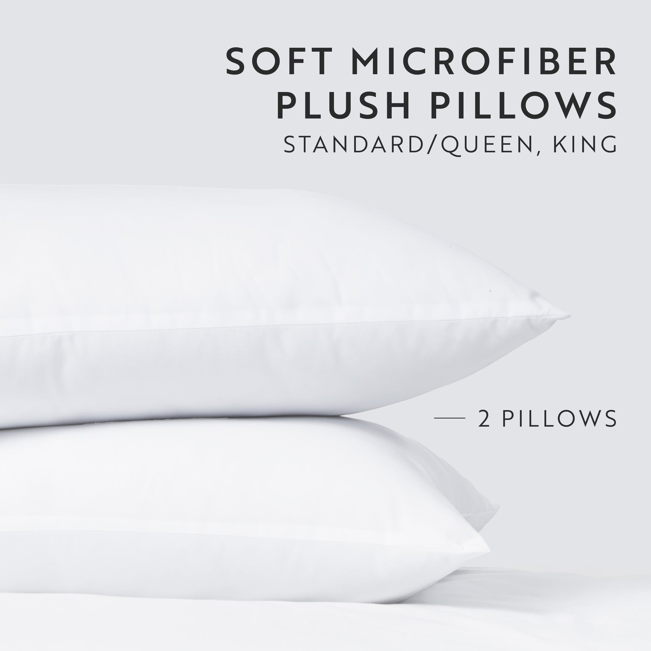 Fluffy Shredded Plush Bed Pillows 2-Pack For All Sleep Styles - Back, Side and Stomach Sleepers - in King Size - Decorative Throw Pillow Cushion for Sofa & Bed Detail