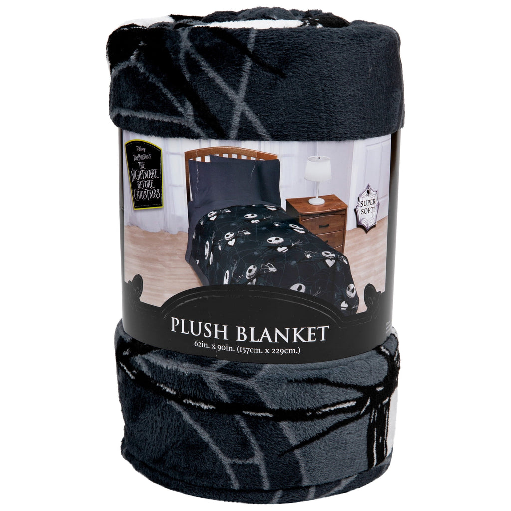 Lightweight Warm Nightmare Before Christmas Jack Skellington 62x90 Plush Throw Blanket, 100% Polyester - Super Soft Reversible Sherpa Flannel Blanket Detail
