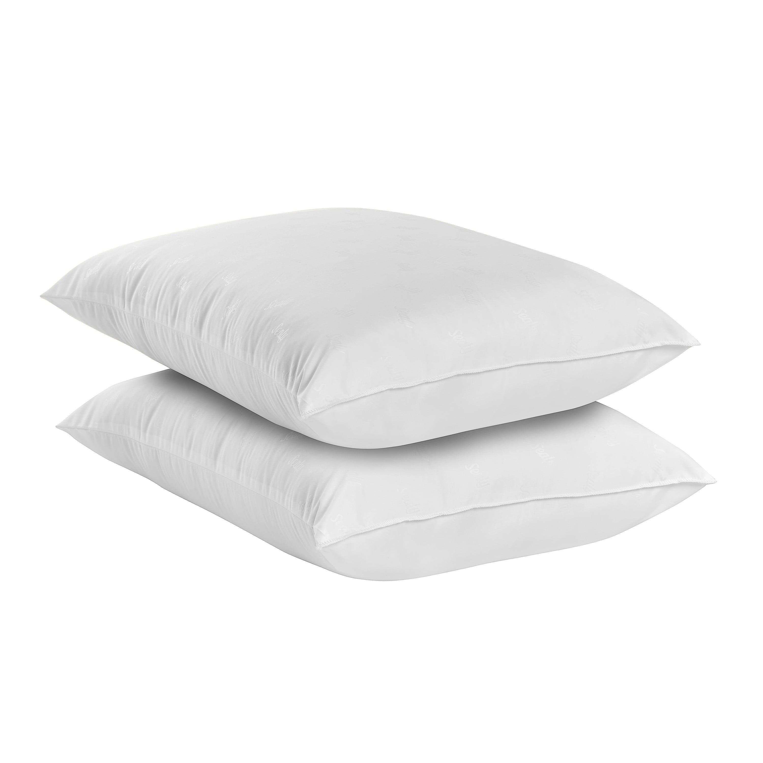 Ergonomic Memory Foam Cotton Fresh Bed Pillow, S/Q, White- 2 Pack Antimicrobial Allergy Defense Fabric - Hotel Quality Plush Sleeping Pillows Detail