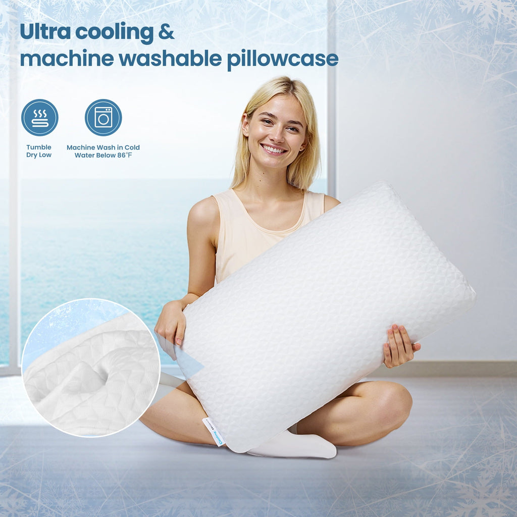 Hotel Collection Gel Memory Foam Pillow for Bed, Adjustable Height Bed Pillow with 0.8" Removable Insert, Ergonomic Neck Support for S... - Ergonomic Memory Foam Pillow for Neck Pain Support Detail