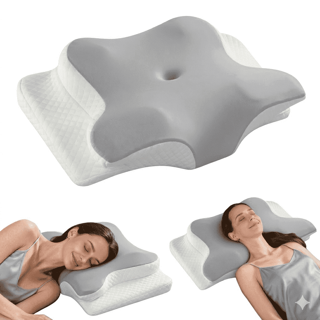 Orthopedic Support Memory Foam Contour Pillows - Neck Pain Relief, Orthopedic Cervical, Breathable Washable Cover - Ergonomic Memory Foam Pillow for Neck Pain Support Detail