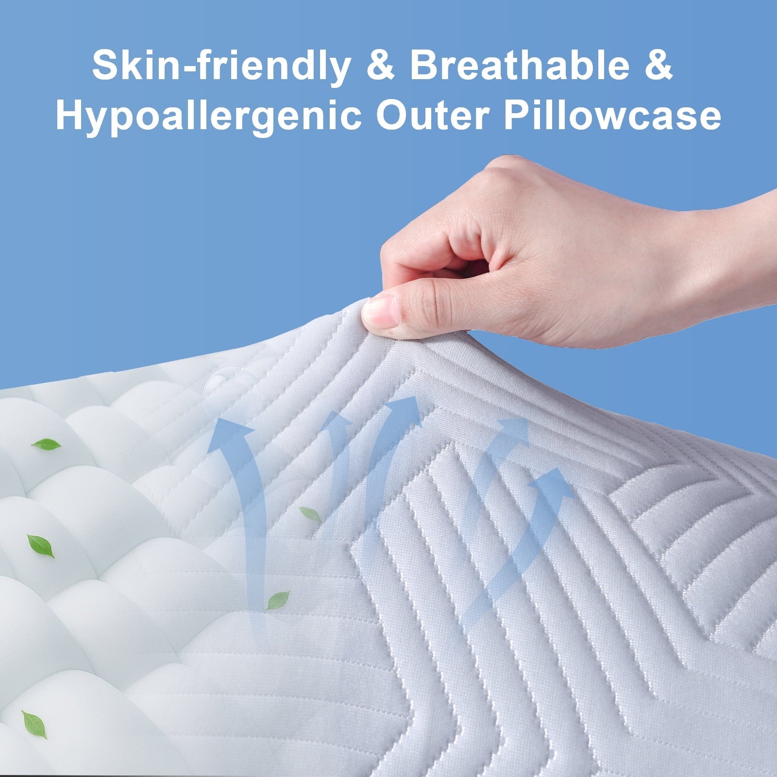 Fluffy Shredded Soft Bed Pillow, Shredded Memory Foam Pillow, Comfortable Sleeping Pillow, Standard Size, Affordable Everyday Use - Ergonomic Memory Foam Pillow for Neck Pain Support Detail