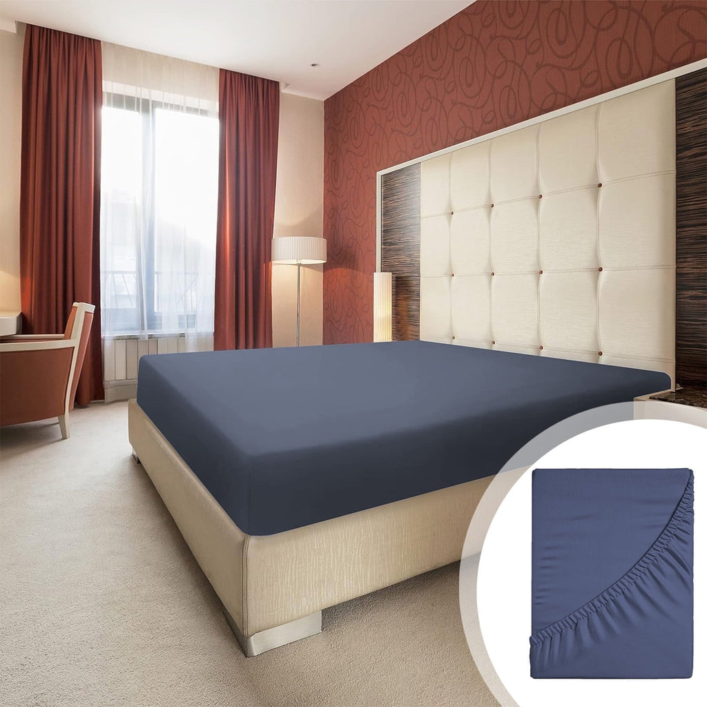 Cooling Sateen Bed Sheet, Queen Size - Deep Pocket Soft Wrinkle and Fade Resistant - Luxury Bed Sheet Set with Deep Pockets Detail