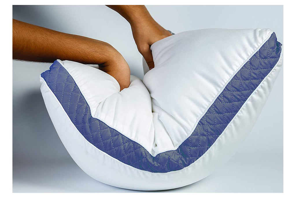 Decorative Plump Gusseted Quilted Bed Pillows - Set of 2 Premium Bed Pillows for Side Sleepers and Back Sleepers - 2 Pack (King Size, Na - Ergonomic Memory Foam Pillow for Neck Pain Support Detail