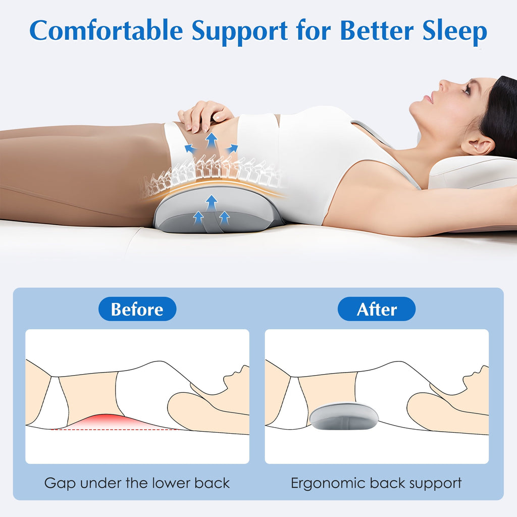 Ergonomic Memory Foam Lumbar Support Pillow for Bed Memory Foam Lower Back Pain Relief, Adjustable Waist Pillow for Sleeping & Side Sleeper... - Hotel Quality Plush Sleeping Pillows Detail