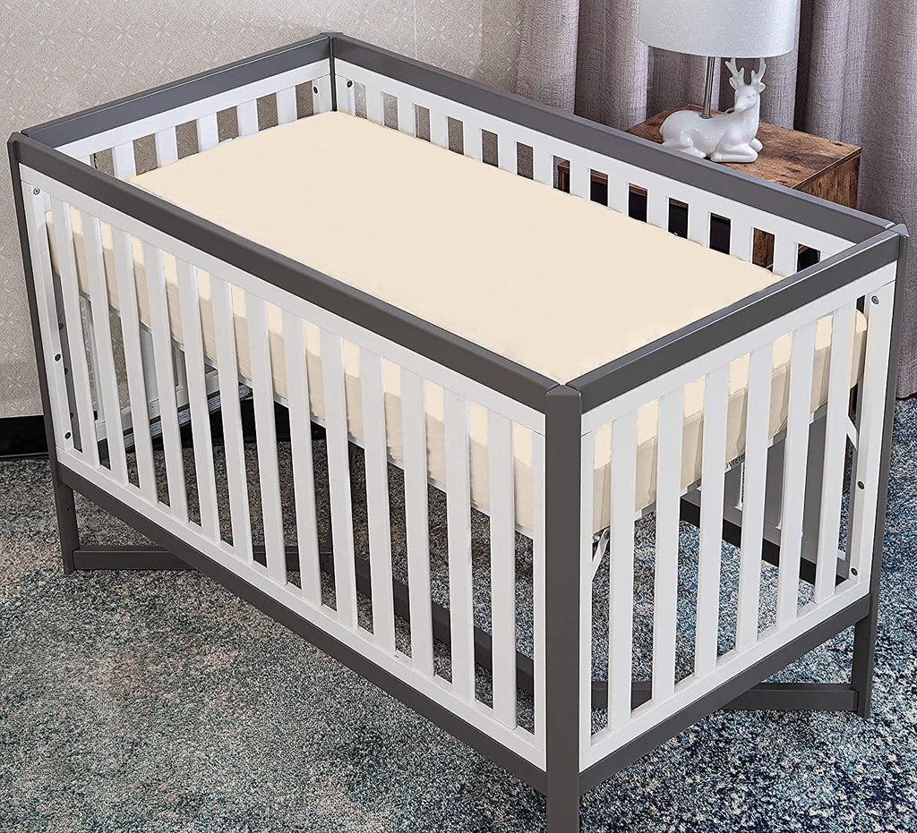Wrinkle-Resistant Luxurious Hotel Quality Crib Fitted Sheet – 100% Cotton – Ultra Soft, Skin-Friendly & Hypoallergenic – Deep Pocket Fi... - Breathable Egyptian Cotton Flat & Fitted Sheets Detail