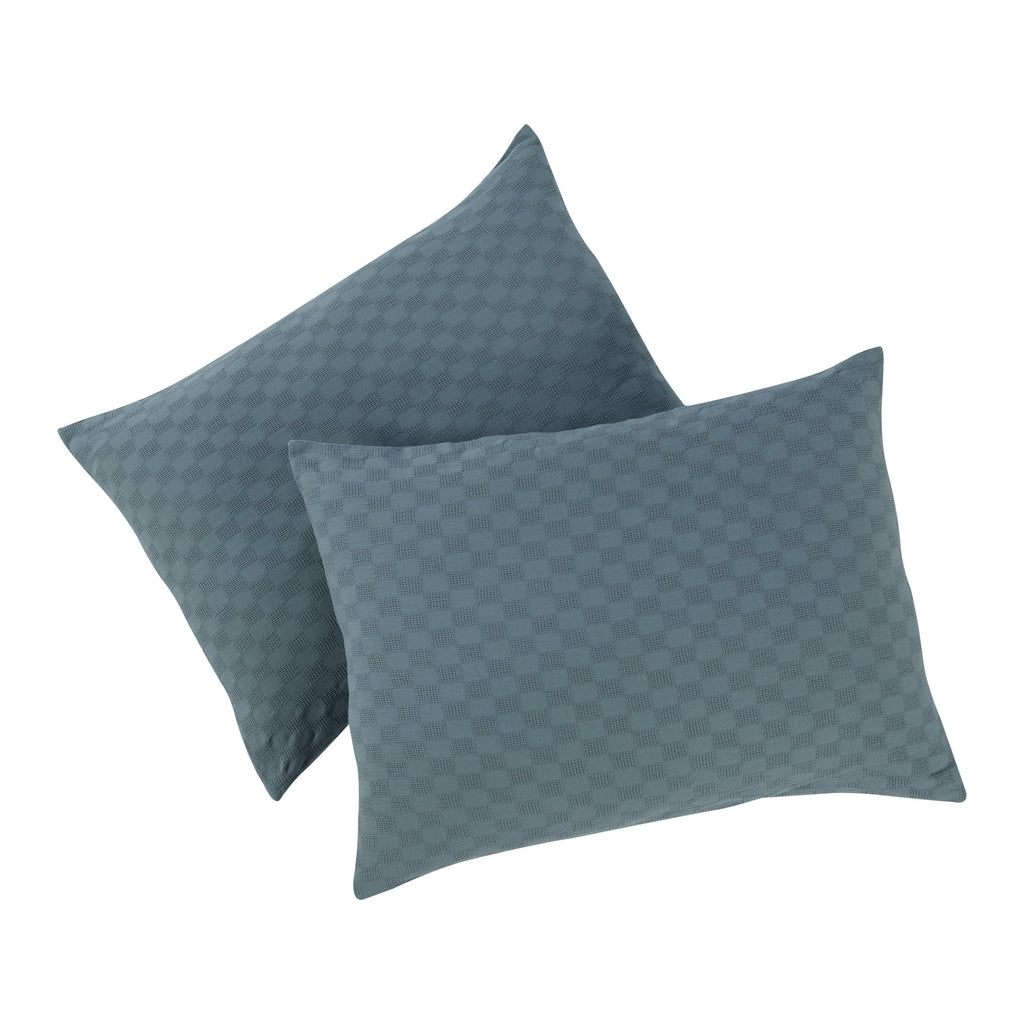 Fluffy Down Alternative Full/Queen Comforter Set, All-Season, 3-Piece, Nimbus Blue Block Weave - All-Season Down Alternative Comforter Insert Detail