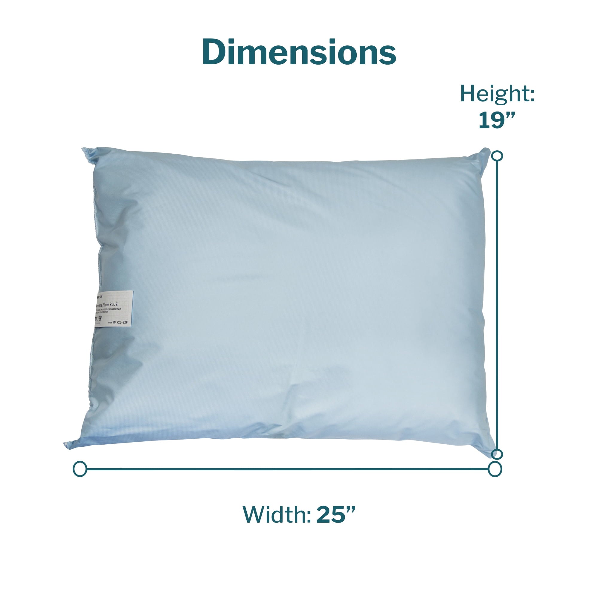 Decorative Plump Reusable Water-Resistant Soft Polyester Fill Blue Bed Pillow, 19" x 25", 1 Ct - Decorative Throw Pillow Cushion for Sofa & Bed Detail