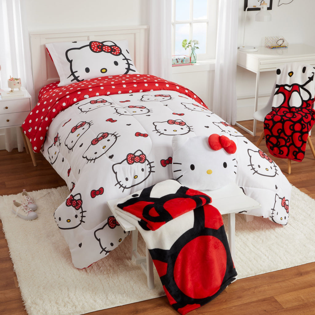 Super Soft Flannel Kids Red White Print Fleece Throw Blanket, 46 x 60 - Luxury Knitted Decorative Throw Blanket with Fringes Detail