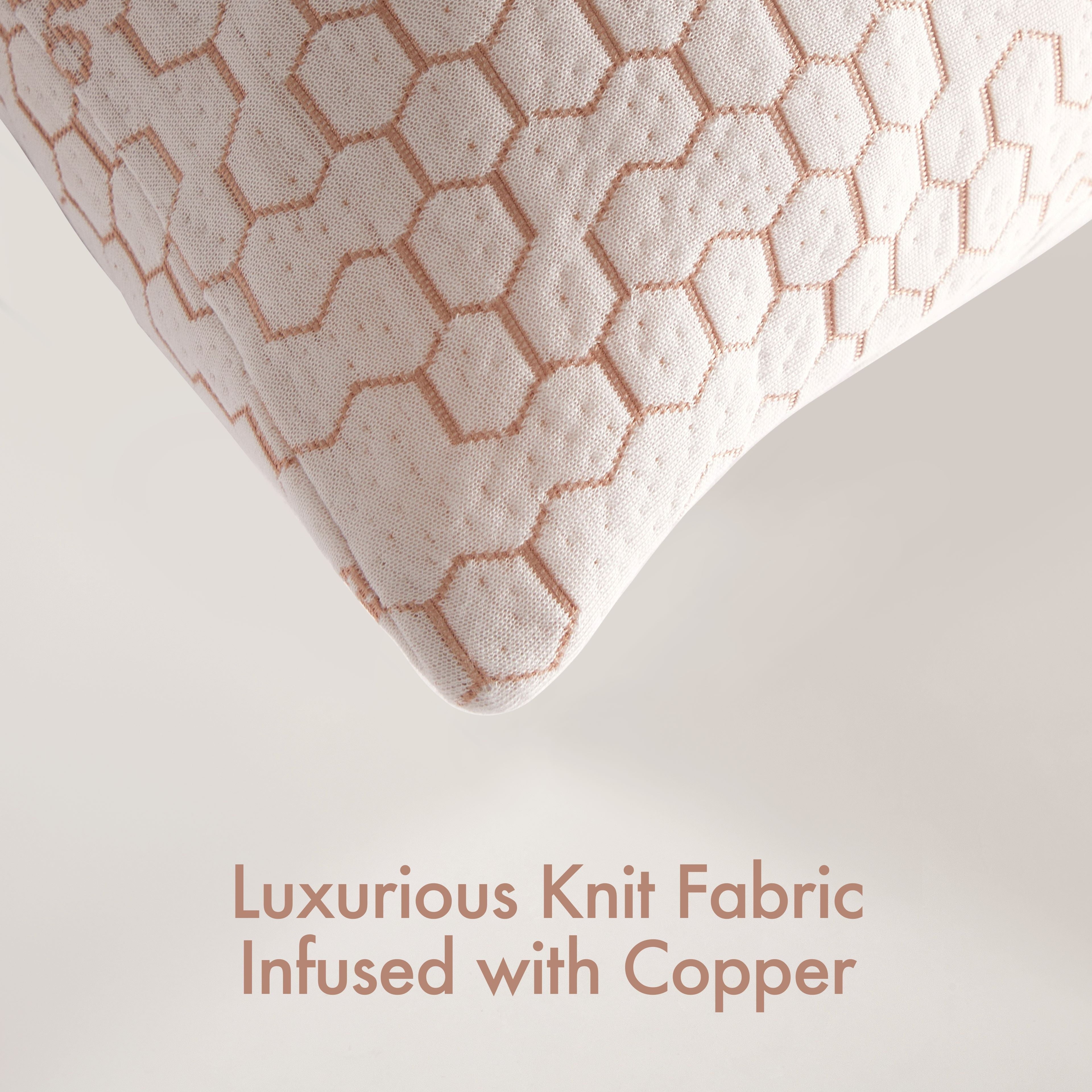 Hotel Collection Cozy Copper Infused Bed Pillow Standard, White - Orthopedic Shredded Foam Bed Pillow Set Detail