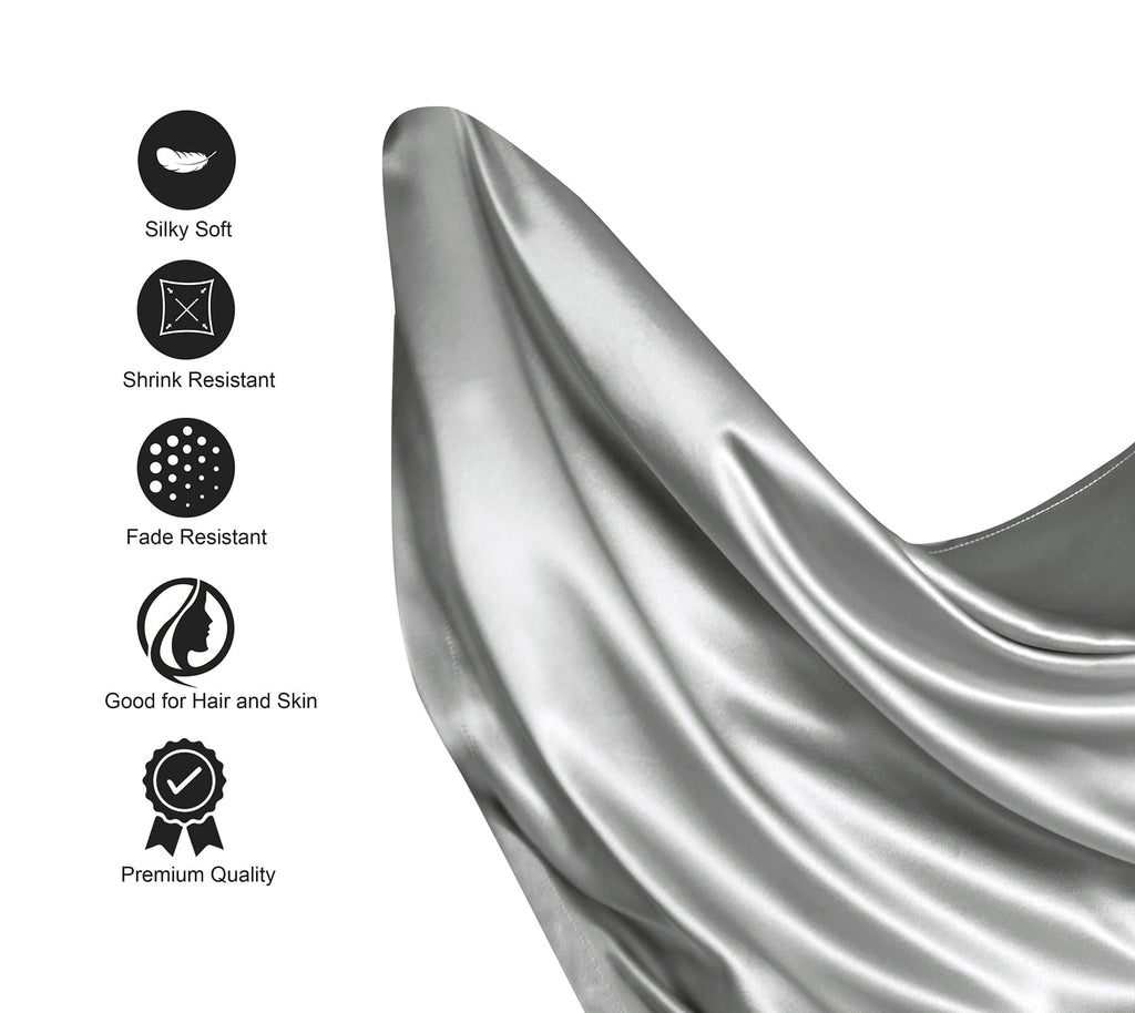Ultra-Soft Luxury Satin Sheets Set Full Size Light Gray, 4-Piece Bedding Sets with Deep Pockets - Soft and Smooth Satin Bed Shee... - Luxury Bed Sheet Set with Deep Pockets Detail