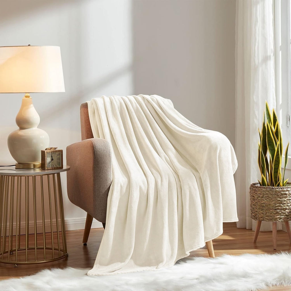 Decorative Knitted Throw Blanket, 50x60 inch Soft & Warm Blanket for Sleep Snap, Lightweight Reversible Bed Blankets and Cozy Throws for... - Luxury Knitted Decorative Throw Blanket with Fringes - Default Title