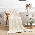 Super Soft Flannel Throw Blanket for Couch, Ultra Soft Cream White Throws for Travel Camping Sofa Bed, Lightweight Cozy Bed Blanket for ... - Lightweight Plush Warm Blanket for All Seasons - Default Title